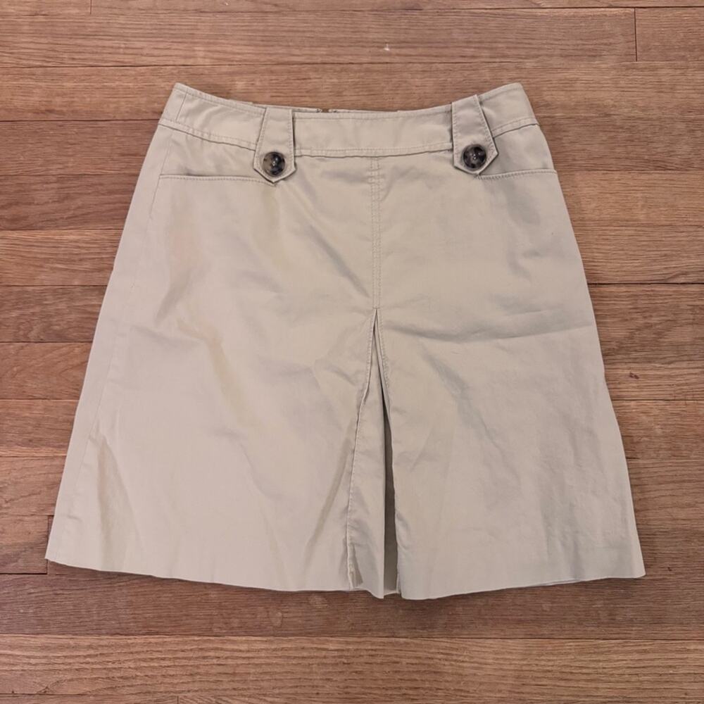 White House Black Market khaki knee length a-line skirt size 4
b75